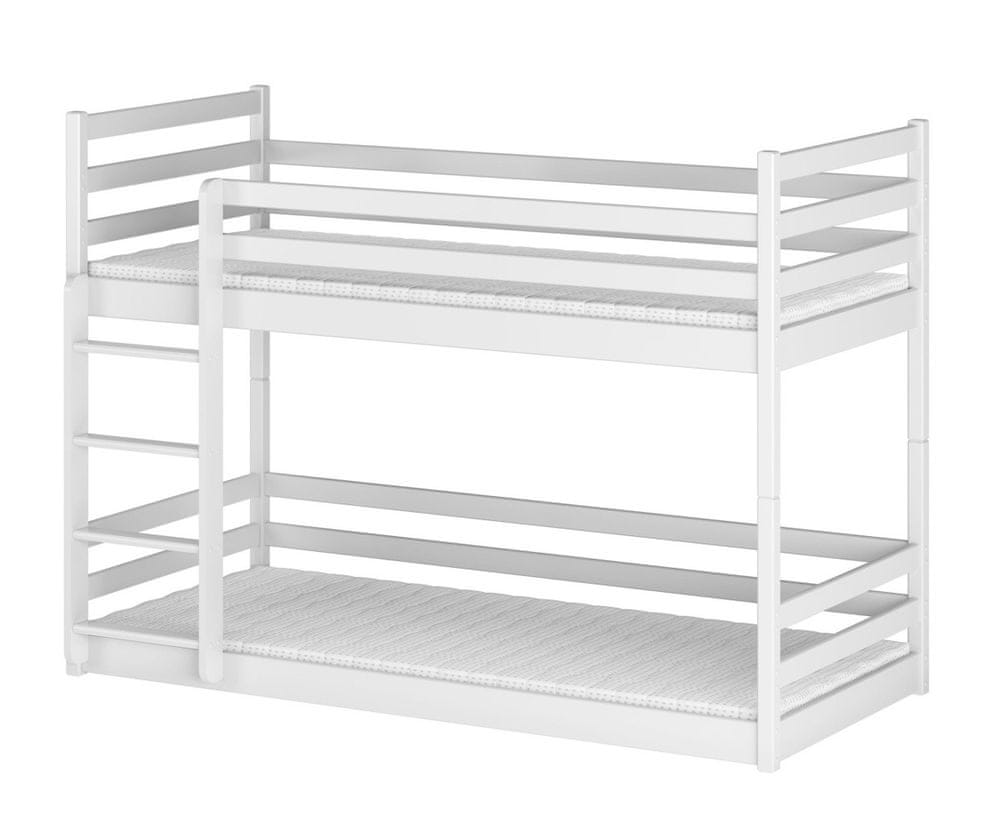 Veneti Detská poschodová posteľ MACY - 80x160, biela