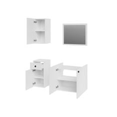 Veneti Kúpeľňový nábytok s umývadlom SYKE 3 - šedý + sifón a batéria Platino ZDARMA