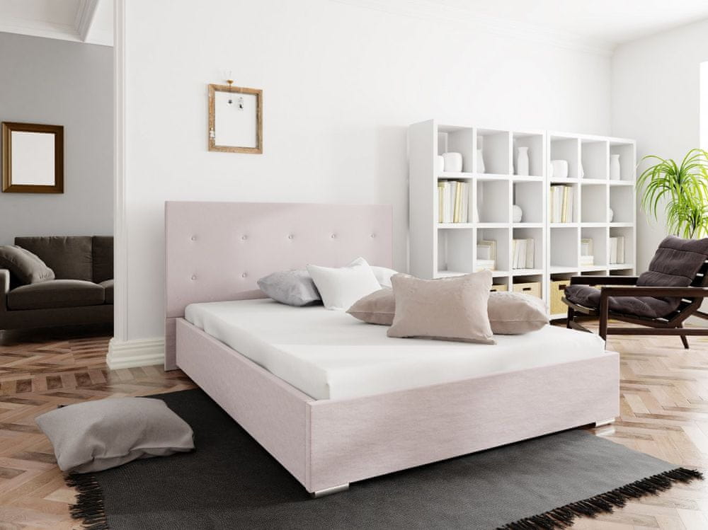Veneti Manželská posteľ 140x200 FLEK 1 - ružová