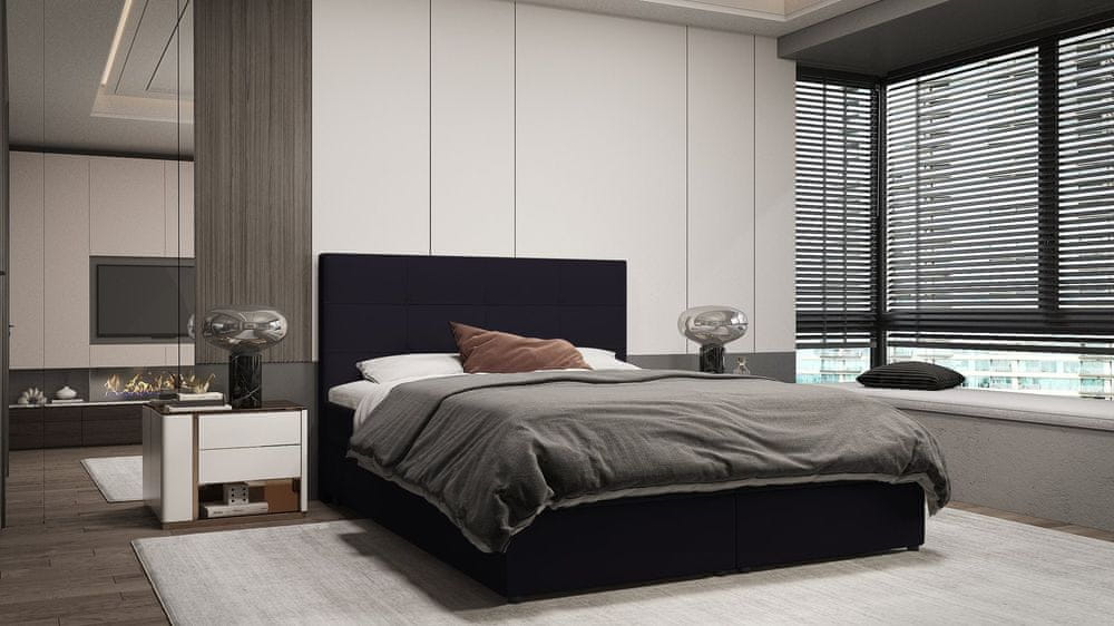 Veneti Dizajnová posteľ MALIKA - 180x200, čierna