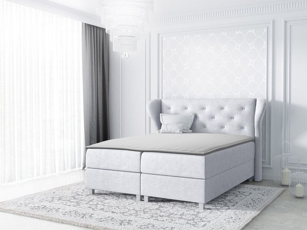 Veneti Hotelová manželská posteľ 160x200 TANIS - šedá + topper ZDARMA