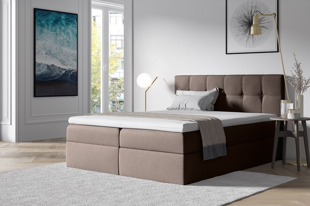 Veneti Štýlová manželská posteľ s úložným priestorom RECIVIO hnedá 160 x 200