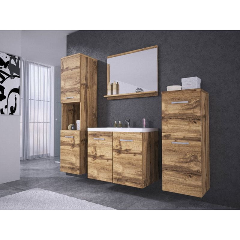 Veneti Kúpeľňová zostava s umývadlom WHITNEY - dub wotan + sifón ZDARMA