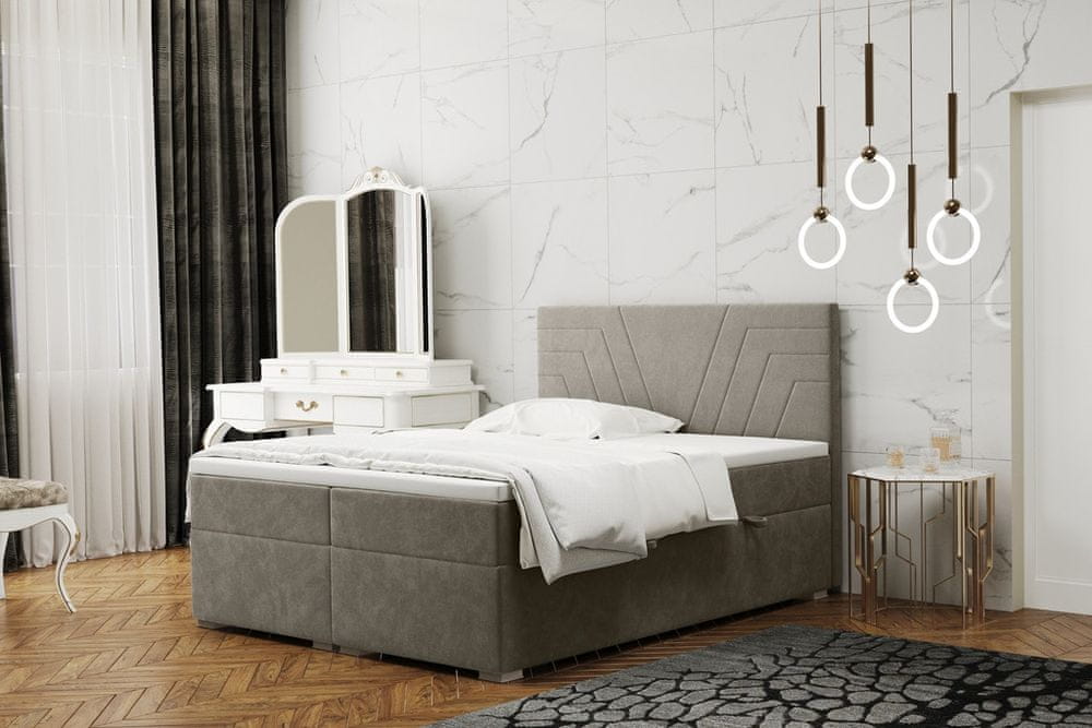 Veneti Pohodlná posteľ ILIANA - 120x200, béžová