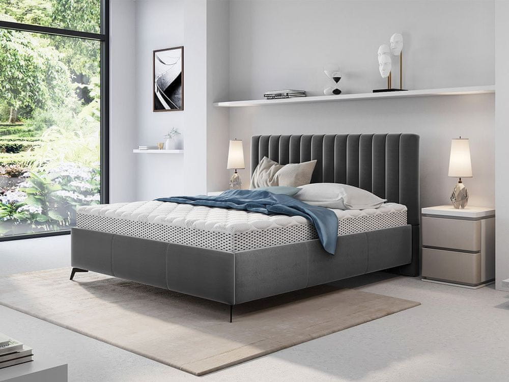 Veneti Manželská posteľ s úložným priestorom 140x200 TANIX - šedá