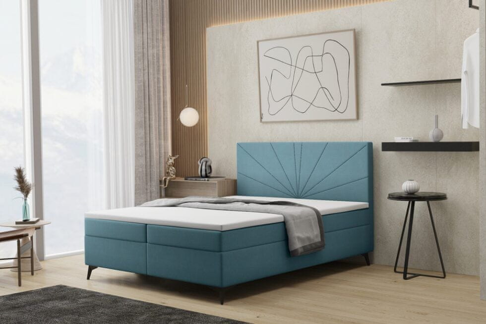 Veneti Manželská posteľ FILOMENA 160x200 - modrá
