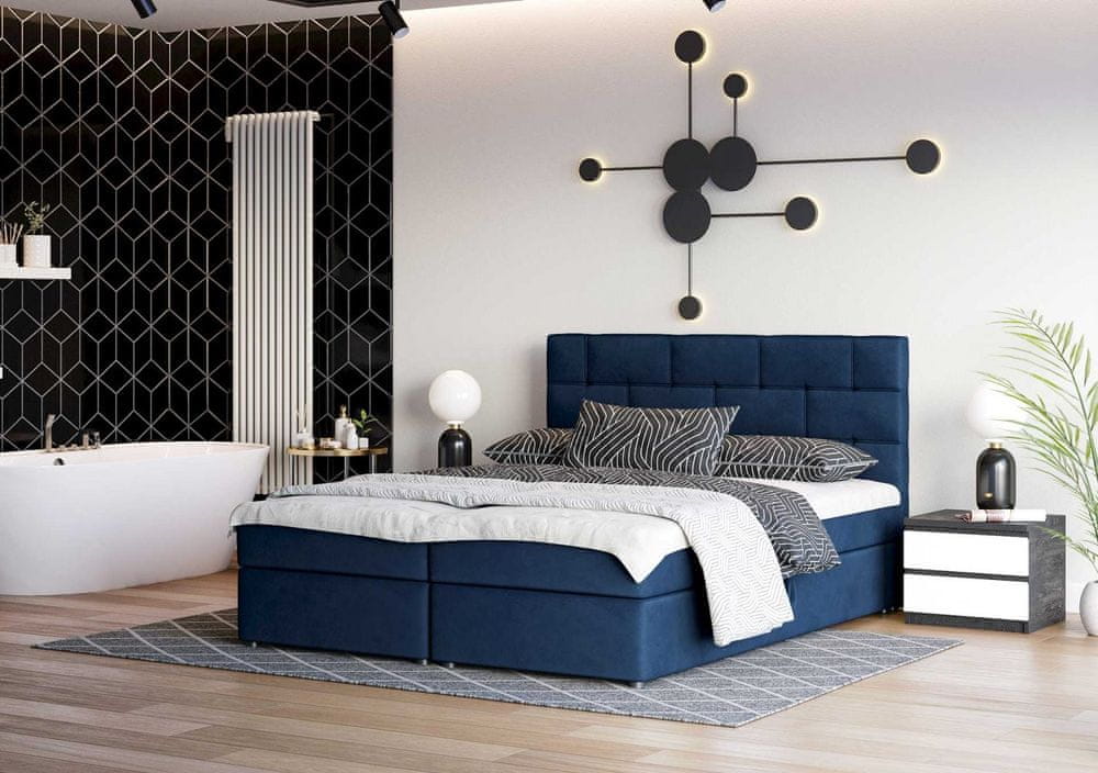 Veneti Dizajnová posteľ WALLY 180x200, modrá