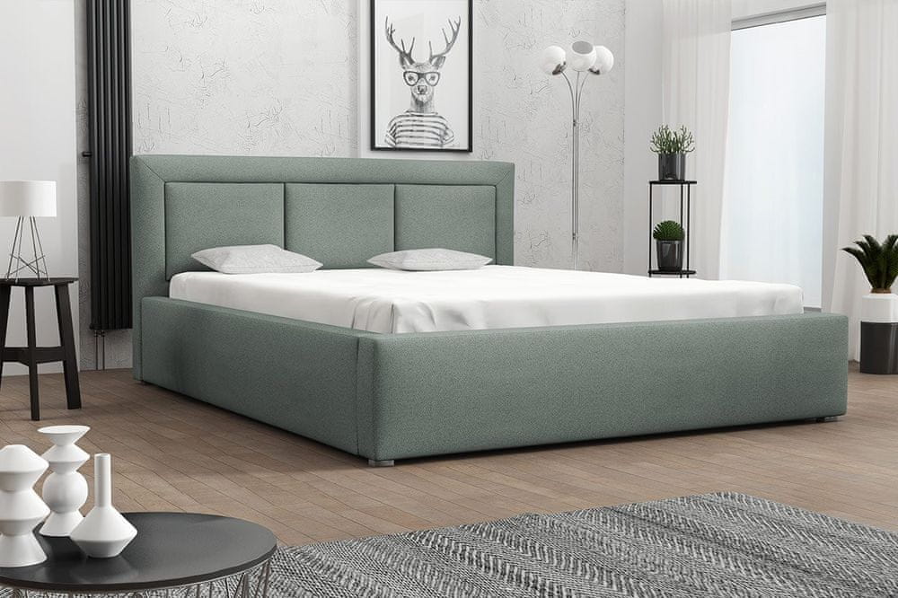 Veneti Jednolôžková posteľ s úložným priestorom a roštom 120x200 GOSTORF 3 - svetlá modrá