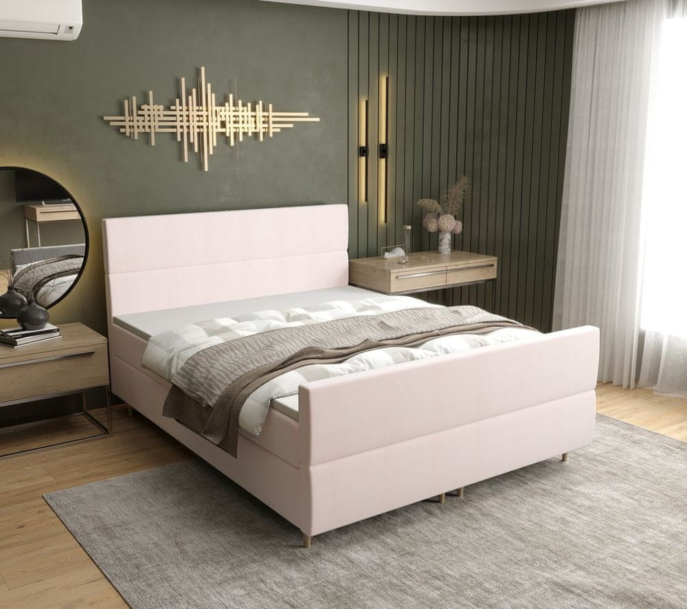 Veneti Kontinentálna manželská posteľ ANGELES PLUS - 160x200, ružová