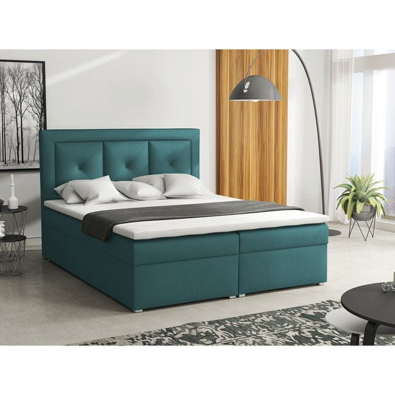 Veneti Manželská kontinentálna posteľ 160x200 GOSTORF 2 - modrá + topper ZDARMA