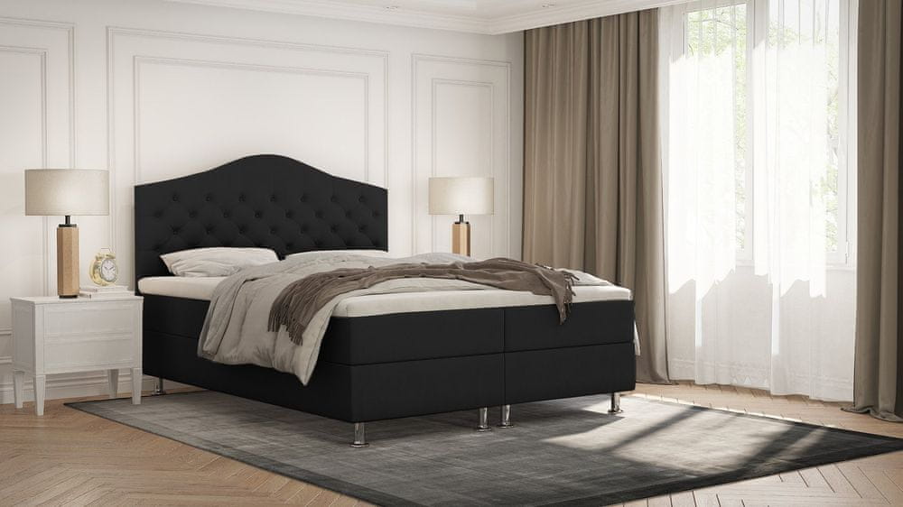 Veneti Elegantná posteľ LADY - 120x200, čierna