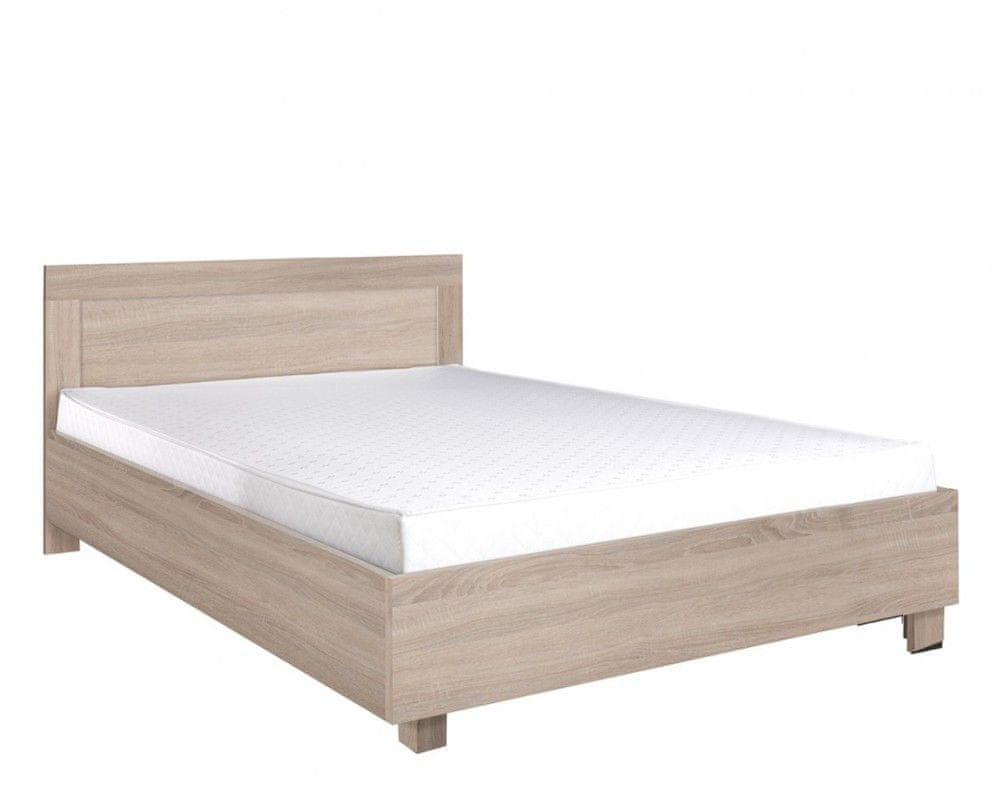 Veneti Manželská posteľ s matracom a roštom 160x200 TAKA - dub sonoma