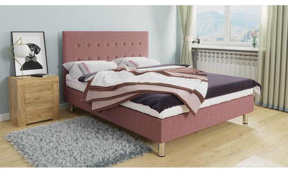 Veneti Čalúnená jednolôžková posteľ 120x200 NECHLIN 3 - ružová