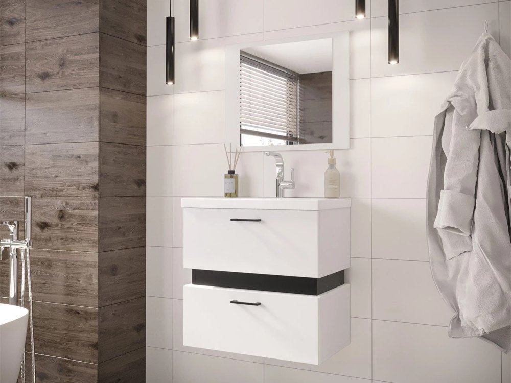 Veneti Kúpeľňový set s umývadlom LERA 5 - biely / čierny