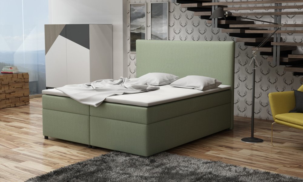 Veneti Boxspringová posteľ 160x200 s nožičkami 5 cm MIRKA - zelená