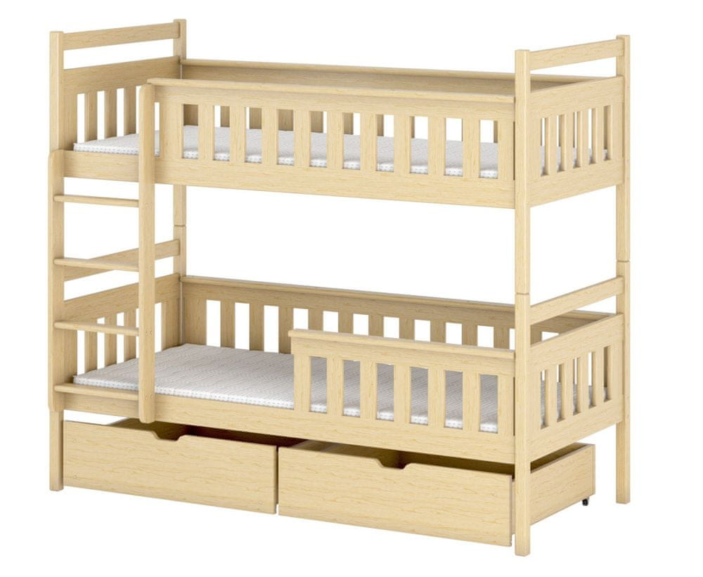 Veneti Detská posteľ so šuplíkmi ANDREA - 80x160, borovica