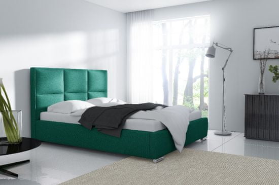Veneti Dizajnová posteľ Venezia s vysokým čelom a úložným priestorom zelená 200 x 200