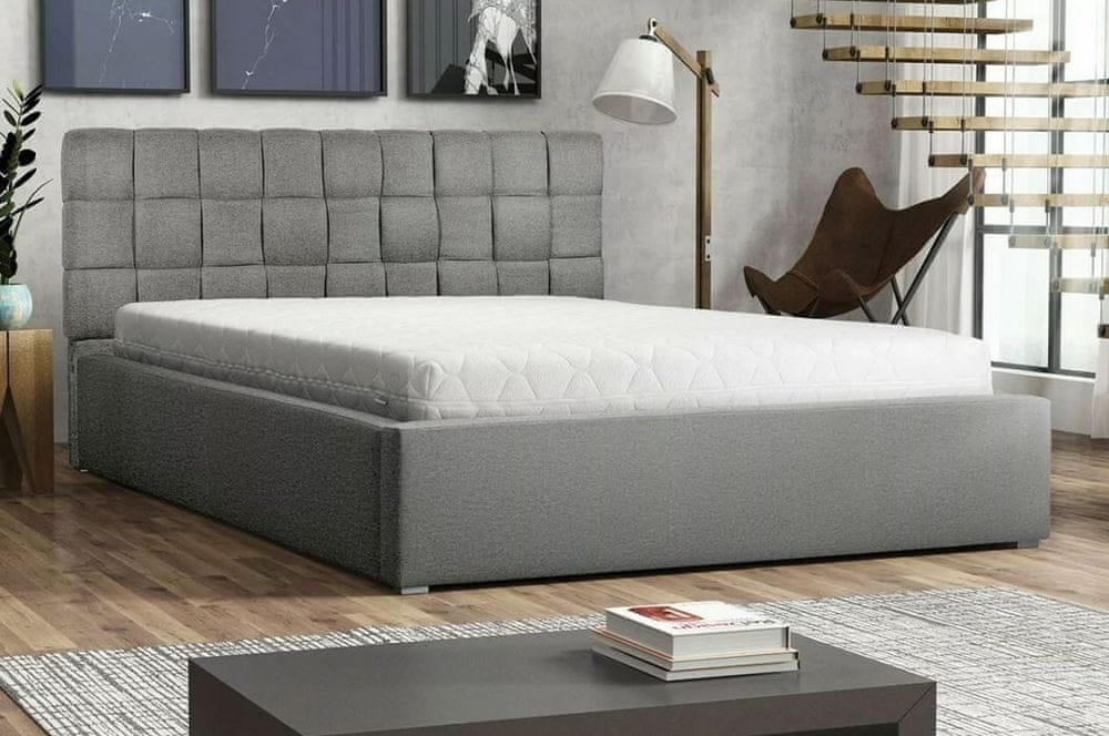 Veneti Čalúnená jednolôžková posteľ s roštom 120x200 WARNOW 2 - svetlá šedá