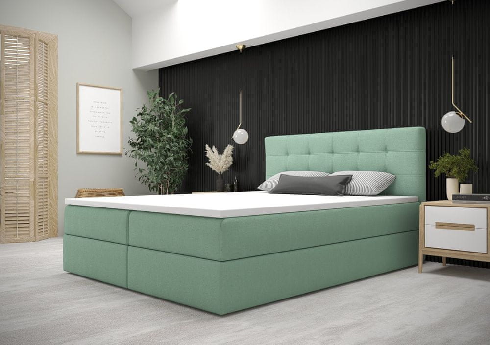 Veneti Moderná posteľ s úložným priestorom 160x200 STIG 5 - zelená