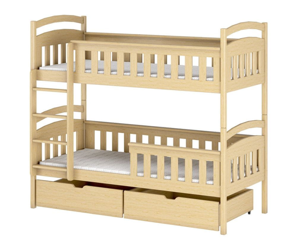 Veneti Poschodová posteľ pre dve deti DITA - 90x200, borovica