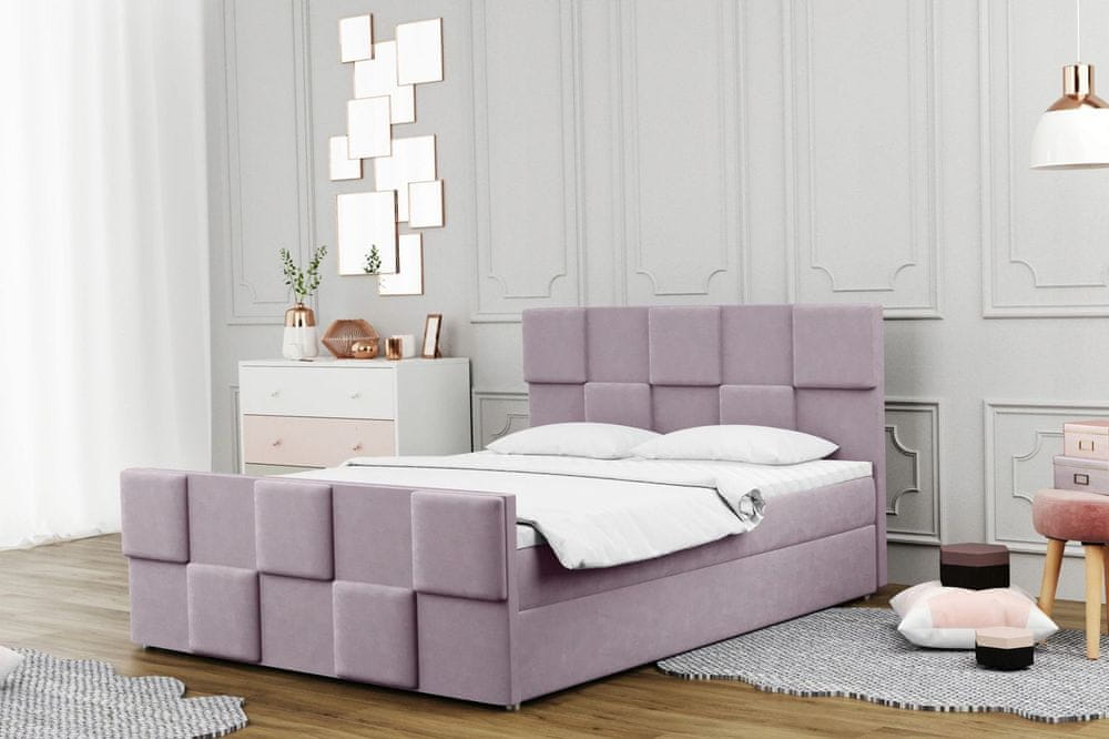 Veneti Boxspringová posteľ MARGARETA - 160x200, ružová