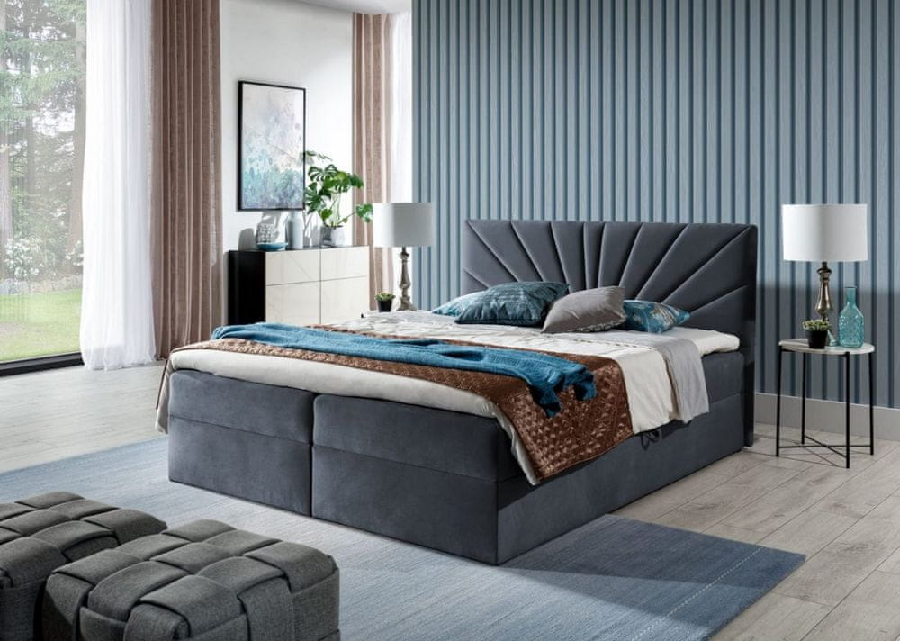 Veneti Kontinentálna posteľ 180x200 IVANA 4 - modrá + topper ZDARMA