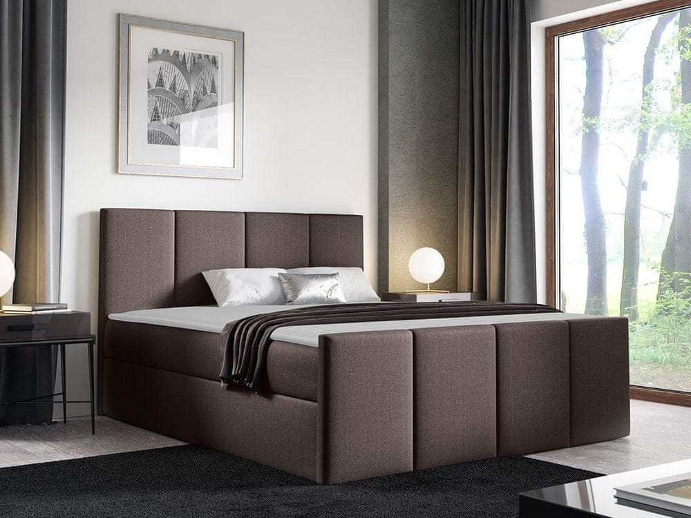 Veneti Hotelová manželská posteľ 160x200 MORALA - hnedá 1 + topper ZDARMA