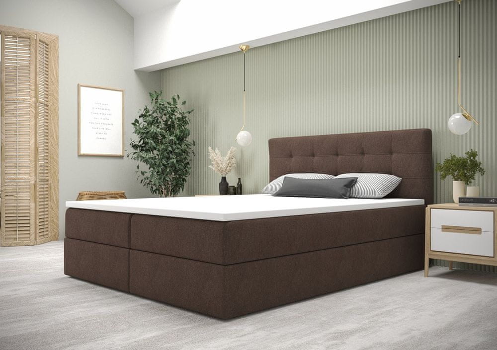 Veneti Moderná posteľ s úložným priestorom 160x200 STIG 5 - hnedá