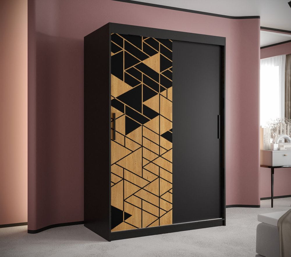 Veneti Priestranná skriňa s posuvnými dverami SAVENA 1 - šírka 120 cm, čierna