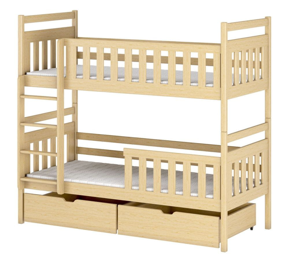 Veneti Detská posteľ so šuplíkmi LARA - 80x160, borovica