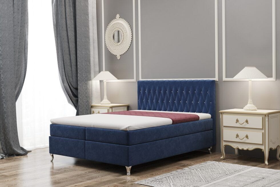 Veneti Manželská posteľ LIBUSE 160x200 - modrá
