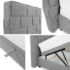 Veneti Čalúnená manželská posteľ s úložným priestorom 140x200 MARNE 2 - šedá
