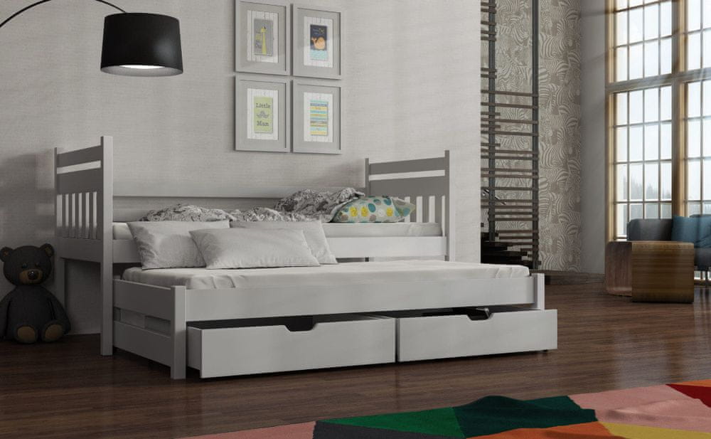 Veneti Detská posteľ so zásuvkami 90x190 DEBRA - biela