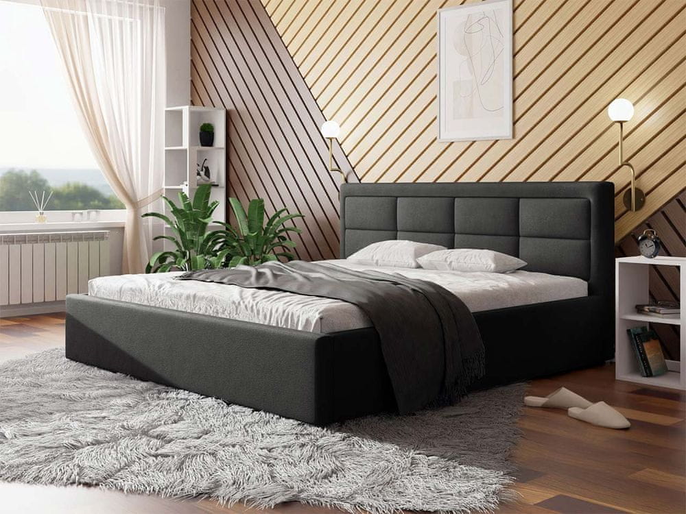 Veneti Manželská posteľ s úložným priestorom a roštom 180x200 PALIGEN 2 - šedá 1