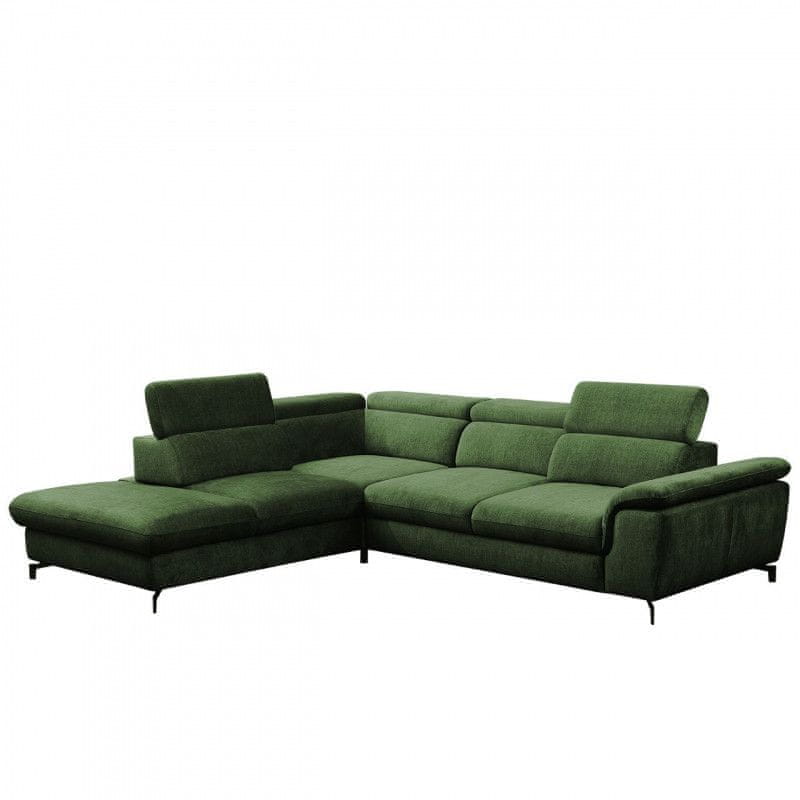 Veneti Rohová sedačka s úložným priestorom NAPLES - zelená, ľavý roh