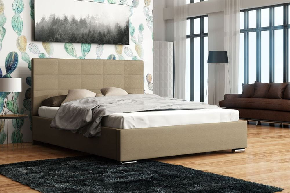 Veneti Manželská posteľ 160x200 FLEK 4 - béžová
