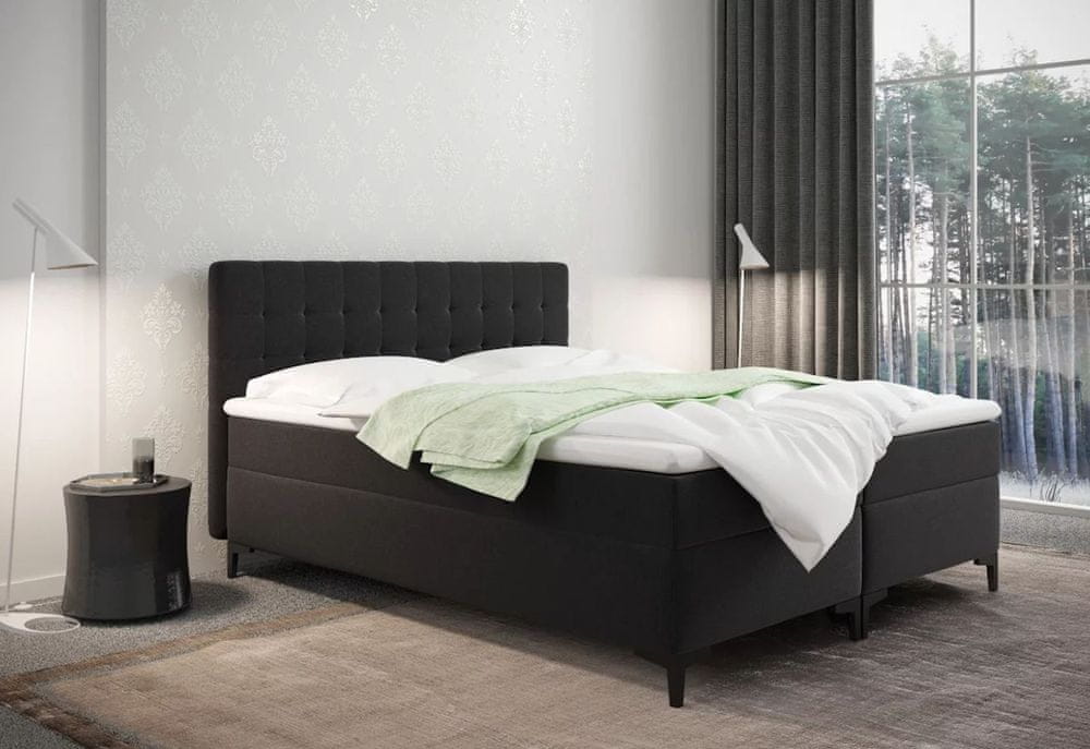 Veneti Americká posteľ s úložným priestorom DAJANA - 120x200, čierna