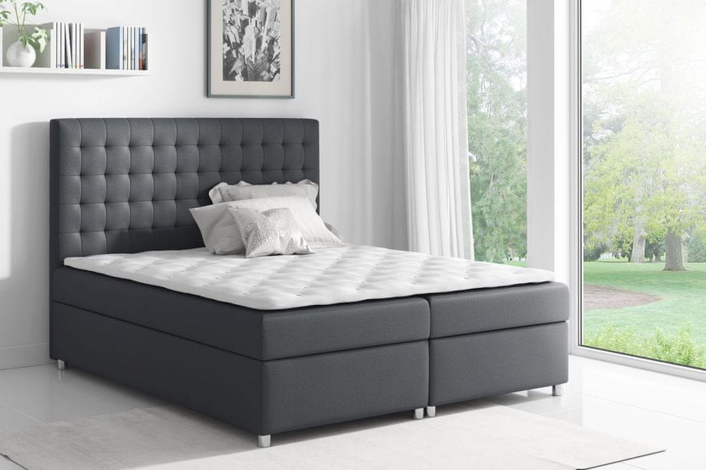 Veneti Kontinentálna posteľ EVIO - 160x200, šedá + topper ZDARMA