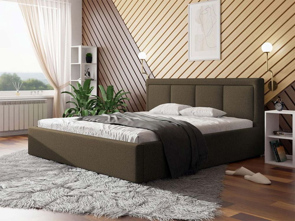 Veneti Manželská posteľ s roštom 200x200 GOSTORF 3 - hnedá