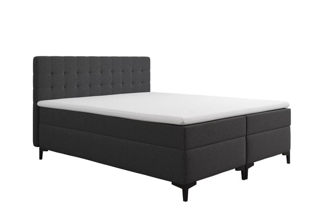 Veneti Americká posteľ s úložným priestorom DAJANA - 180x200, tmavo šedá