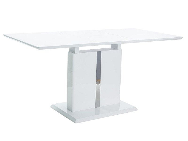 Veneti Rozkladací jedálenský stôl TIGRAN - 110x75, lesklý biely
