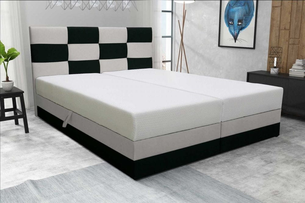 Veneti Dizajnová posteľ MARLEN 160x200, čierna + béžová