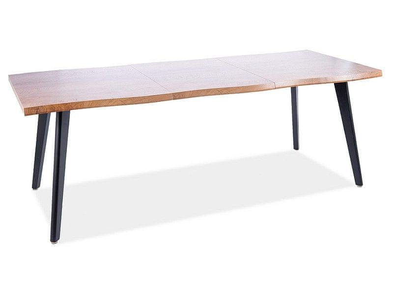Veneti Rozkladací jedálenský stôl CYPRIAN - 150x90, dub artisan / čierny