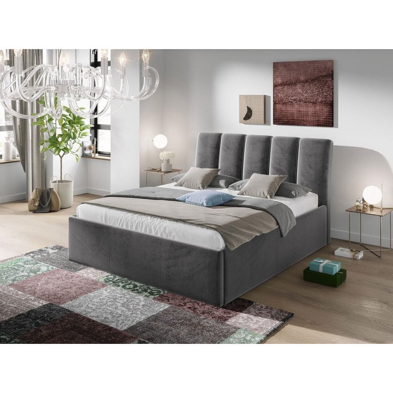 Veneti Čalúnená manželská posteľ 160x200 TRALEE - šedá