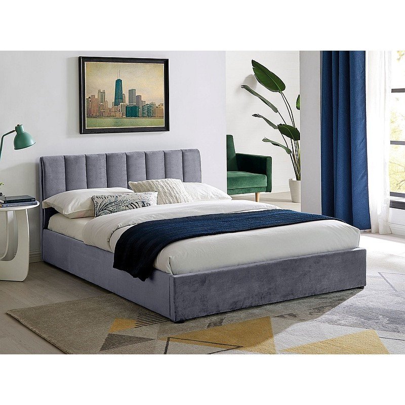 Veneti Čalúnená manželská posteľ VIZMA - 140x200 cm, šedá