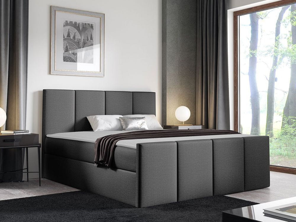 Veneti Hotelová jednolôžková posteľ 120x200 MORALA - šedá + topper ZDARMA