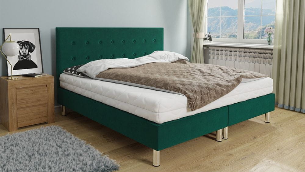Veneti Kontinentálna manželská posteľ 180x200 NECHLIN 1 - zelená