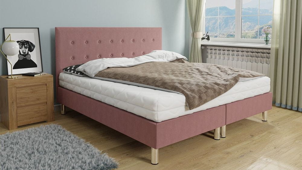 Veneti Kontinentálna manželská posteľ 160x200 NECHLIN 1 - ružová