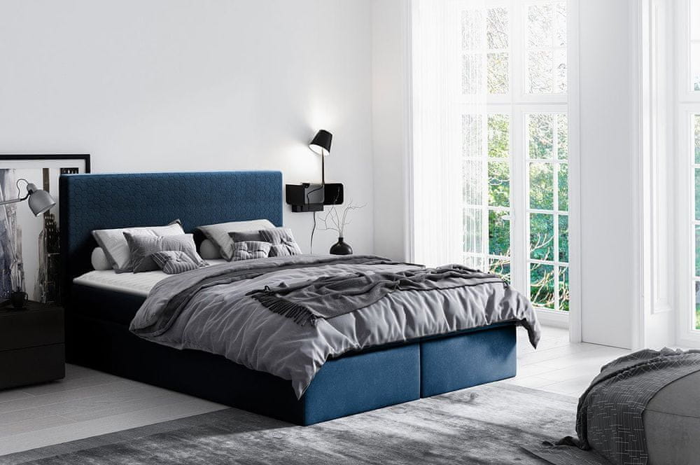 Veneti Hotelová jednolôžková posteľ 120x200 ROSENDO - modrá + topper ZDARMA