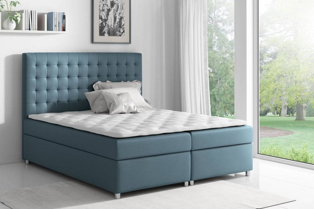 Veneti Kontinentálna posteľ Evio modrá 120 + topper zdarma